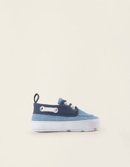 Chaussures bateau Beige+Bleu foncé 5 - vertbaudet enfant 