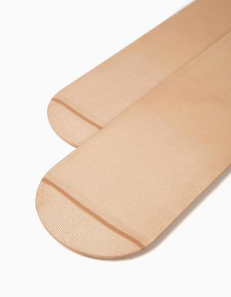 Pack 5 collants en microfibre Beige clair 2 - vertbaudet enfant 