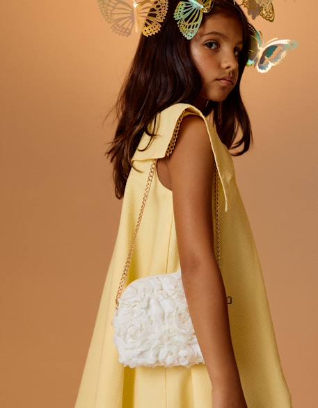 Sac bandoulière avec effet de fleurs Blanc 2 - vertbaudet enfant 