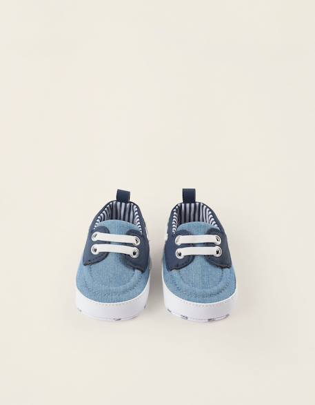Chaussures bateau Beige+Bleu foncé 4 - vertbaudet enfant 