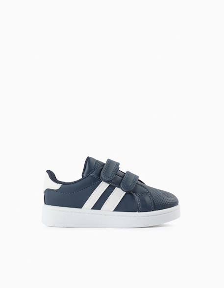 Baskets avec rayures Bleu foncé 1 - vertbaudet enfant 