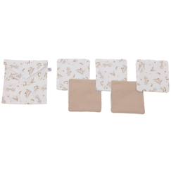 Puériculture-Lot de 5 lingettes lavables biscuit