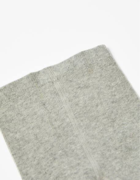 Collants unis en coton Gris clair 2 - vertbaudet enfant 