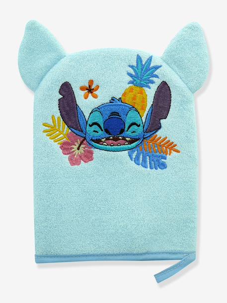 Gant de toilette Disney ludique brodé tête de Stitch bleu ciel 2 - vertbaudet enfant 