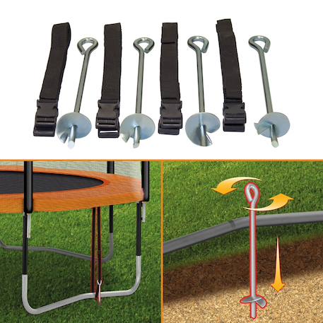 Trampoline rond ø360cm avec filet, échelle, bâche et kit ancrage - ralli 360 Vert 4 - vertbaudet enfant 