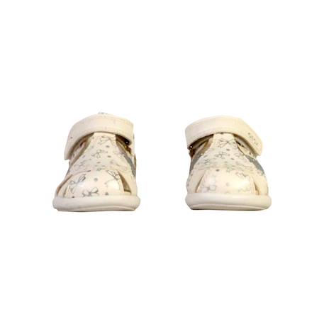 Sandales en cuir à scratch Blanc argent 5 - vertbaudet enfant 