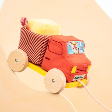 Camion toupie à tirer Bleu, jaune+Rouge, jaune 8 - vertbaudet enfant 