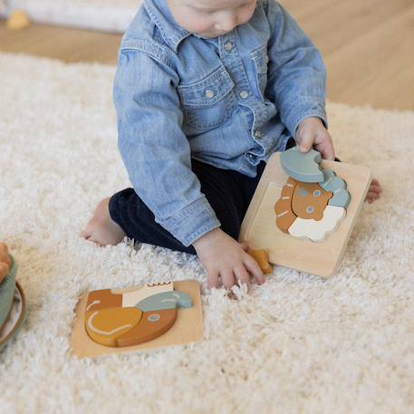 Lot de 2 puzzles en bois Multicolore 5 - vertbaudet enfant 