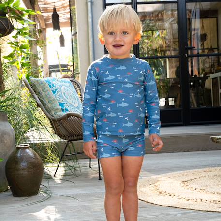 Tee-shirt anti-uv manches longues shark (1-2 ans) Bleu, rouge 4 - vertbaudet enfant 
