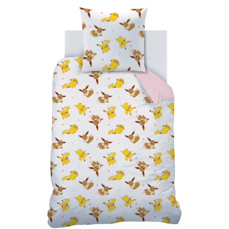 Parure de lit imprimée 100% coton, pokemon evoli Rose 3 - vertbaudet enfant 