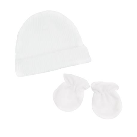 Lot bonnet et moufles Blanc 1 - vertbaudet enfant 