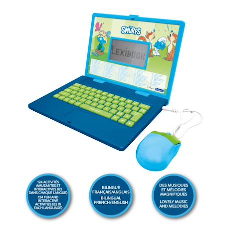 Ordinateur portable éducatif bilingue schtroumpfs (fr/en) MULTICOLORE 2 - vertbaudet enfant 