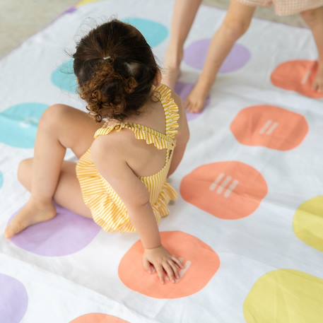 Serviette de plage 2 en 1 jeu d'équilibre (180 x 180 cm) Bleu, orange, blanc+Multicolore+Vert d'eau, bleu, blanc+Violet, blanc, jaune 12 - vertbaudet enfant 