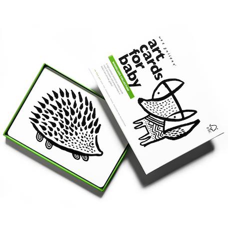 Boîte de 6 cartes imagier en noir et blanc - forêt Multi-coloured 1 - vertbaudet enfant 