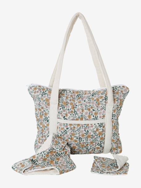 Sac à langer poupon personnalisable en gaze de coton Retro Flower+Vintage 1 - vertbaudet enfant 