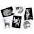 Boîte de 6 cartes imagier en noir et blanc - forêt Multi-coloured 2 - vertbaudet enfant 