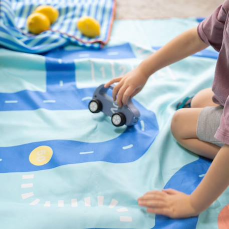 Serviette de plage 2 en 1 jeu d'équilibre (180 x 180 cm) Bleu, orange, blanc+Multicolore+Vert d'eau, bleu, blanc+Violet, blanc, jaune 5 - vertbaudet enfant 