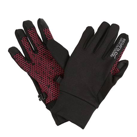 Gants polyester grippy ii Noir / rose fluo 1 - vertbaudet enfant 