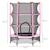 Trampoline de jardin enfants ø 1,40 x 1,90h m filet de sécurité porte zipée couvre-ressorts 6 poteaux rembourrés inclus Bleu+Noir+Rose 6 - vertbaudet enfant 