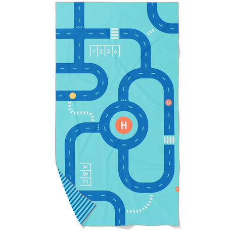 Serviette de plage 2 en 1 jeu d'équilibre (180 x 180 cm) Bleu, orange, blanc+Multicolore+Vert d'eau, bleu, blanc+Violet, blanc, jaune 1 - vertbaudet enfant 