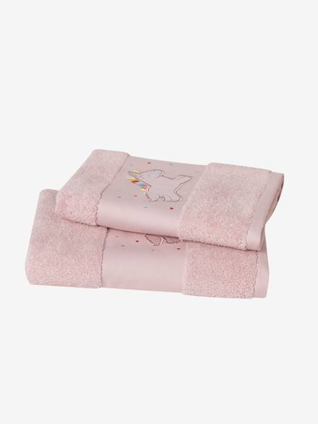 Serviette de bain Licorne Oeko-Tex® rose clair 1 - vertbaudet enfant 
