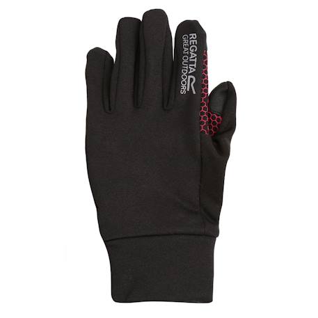 Gants polyester grippy ii Noir / rose fluo 2 - vertbaudet enfant 