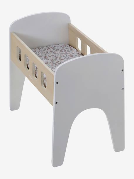 Lit poupon en bois FSC® blanc+bois 2 - vertbaudet enfant 
