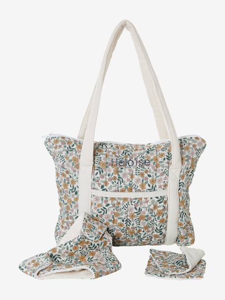 Sac à langer poupon personnalisable en gaze de coton Retro Flower+Vintage 6 - vertbaudet enfant 