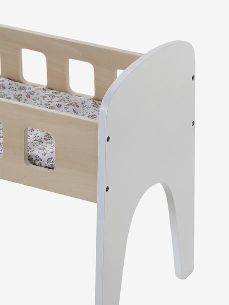 Lit poupon en bois FSC® blanc+bois 5 - vertbaudet enfant 
