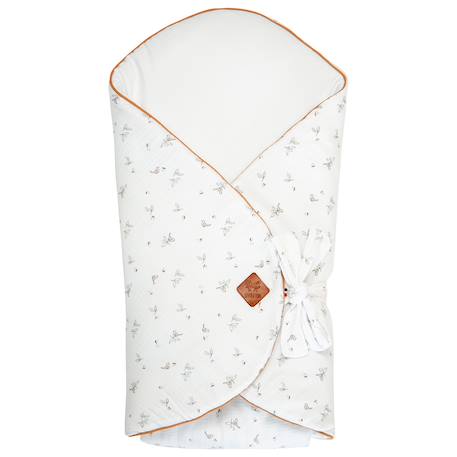 Couverture d'emmaillotage évolutive en gaze de coton melody Melody, blanc imprimé minimaliste 1 - vertbaudet enfant 
