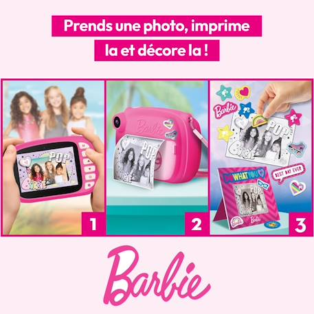 Lisciani - barbie - print caméra - appareil photo instantané barbie 3-en-1 - 180 photos personnalisables - à partir de 5 ans MULTICOLORE 2 - vertbaudet enfant 