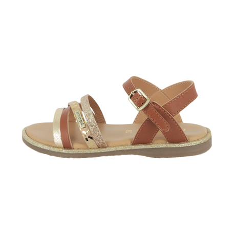 Sandales en cuir  à brides Tan leopard+Tan leopard  tan multi 6 - vertbaudet enfant 