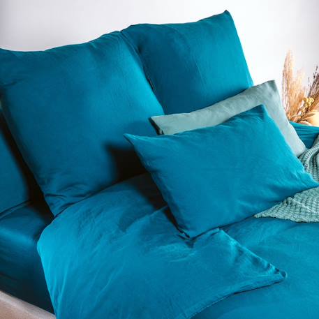 Taie d'oreiller pur coton bio Blanc+Bleu nuit+Ecru+Eucalyptus+Gris tourterelle+Rose nude+Terracotta 11 - vertbaudet enfant 