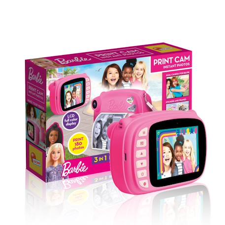 Lisciani - barbie - print caméra - appareil photo instantané barbie 3-en-1 - 180 photos personnalisables - à partir de 5 ans MULTICOLORE 1 - vertbaudet enfant 