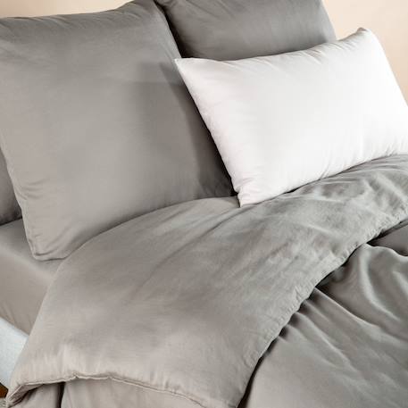 Taie d'oreiller pur coton bio Blanc+Bleu nuit+Ecru+Eucalyptus+Gris tourterelle+Rose nude+Terracotta 28 - vertbaudet enfant 
