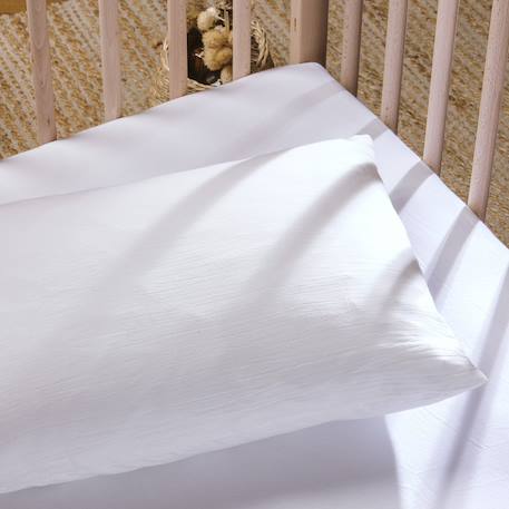 Taie d'oreiller pur coton bio Blanc+Bleu nuit+Ecru+Eucalyptus+Gris tourterelle+Rose nude+Terracotta 3 - vertbaudet enfant 