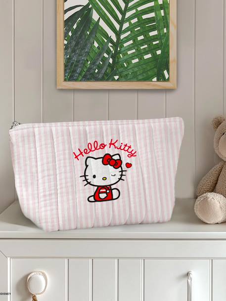 Trousse de toilette rayée Hello Kitty rayé rose 1 - vertbaudet enfant 