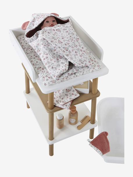 Set cape de bain + gant + lingettes poupon en gaze de coton Petites Fleurs+Rétro Flower 4 - vertbaudet enfant 