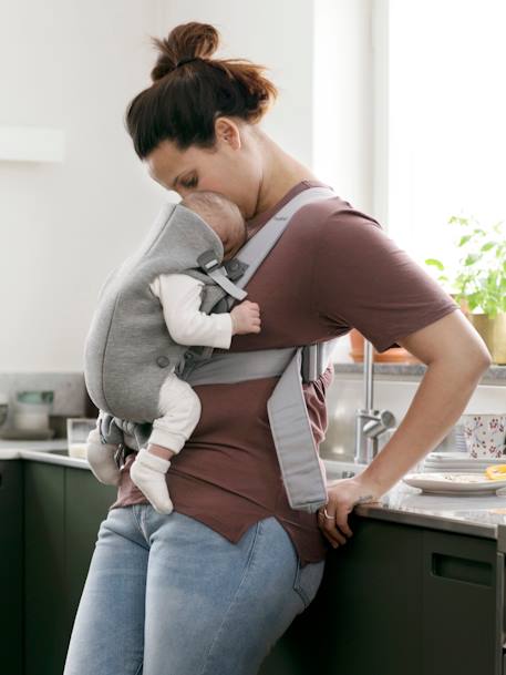 Porte-bébé Mini Jersey 3D BABYBJORN GRIS CHARBON+Gris clair 3 - vertbaudet enfant 