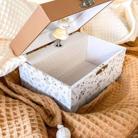 Boîte à bijoux musicale chat dans la prairie lutin petit pois Beige, marron, vert 3 - vertbaudet enfant 