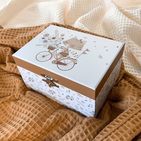 Boîte à bijoux musicale chat dans la prairie lutin petit pois Beige, marron, vert 4 - vertbaudet enfant 