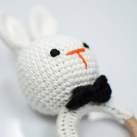 Hochet coton tricot bois naturel Elephant+Koala+Lapin 11 - vertbaudet enfant 