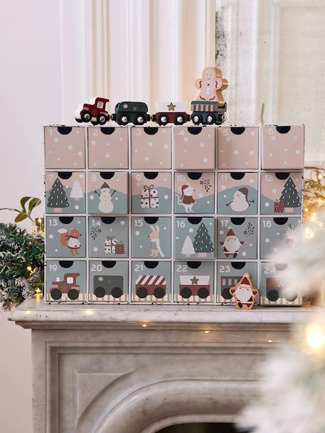 Calendrier de l'Avent avec jouets en bois FSC® Animaux de la forêt+Princesse+Tanzanie+Train de noël+Véhicules 19 - vertbaudet enfant 