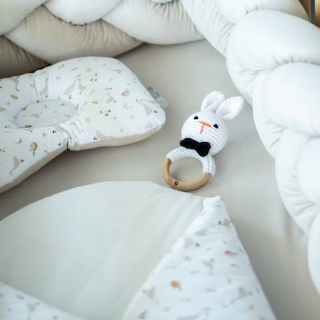 Hochet coton tricot bois naturel Elephant+Koala+Lapin 12 - vertbaudet enfant 