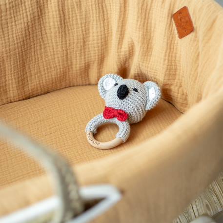 Hochet coton tricot bois naturel Elephant+Koala+Lapin 8 - vertbaudet enfant 