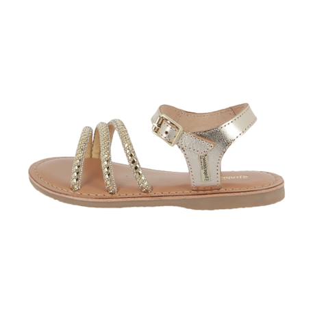 Sandales en cuir  à brides Or 2 - vertbaudet enfant 