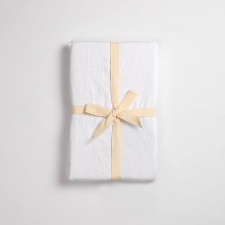Taie d'oreiller satin de coton bio lavé Blanc craie+Cyprès 6 - vertbaudet enfant 