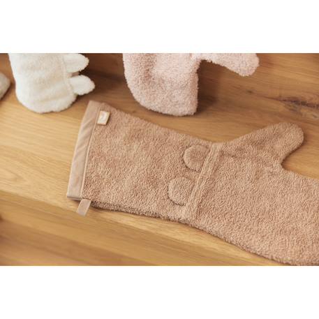 Gant de toilette éponge en coton Biscuit+Rose sauvage 4 - vertbaudet enfant 
