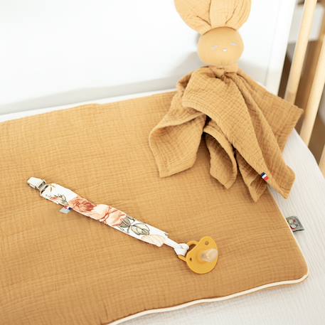 Attache tétine  en coton néo vintage Néo vintage imprimé floral, beige, blanc 2 - vertbaudet enfant 