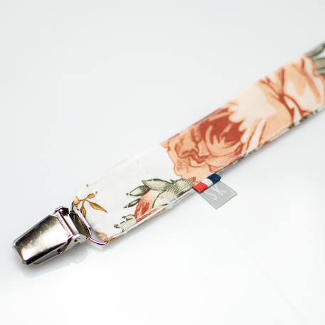 Attache tétine  en coton néo vintage Néo vintage imprimé floral, beige, blanc 3 - vertbaudet enfant 
